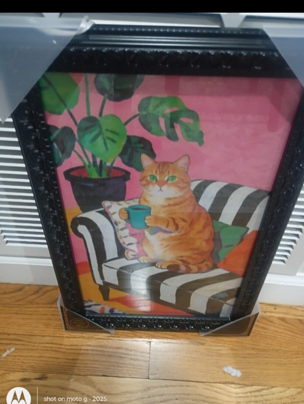 Marmont Hill Orange Tabby Cat Art Print with Black Ornate Frame
